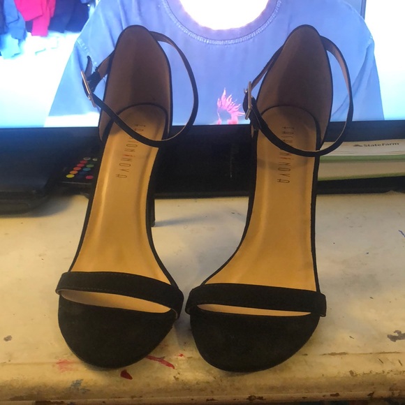 Fashion Nova Black Strappy Stilettos - Picture 1 of 3